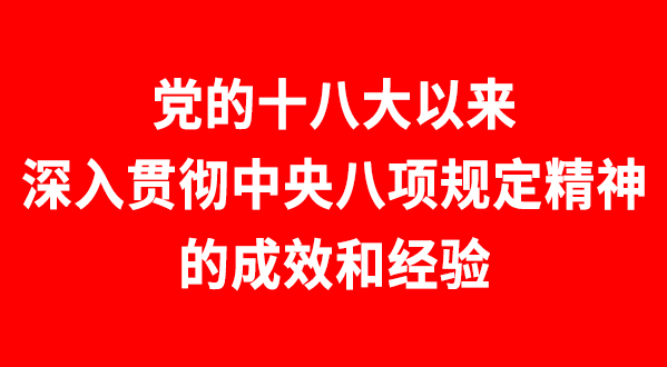 党的十八大以来深入贯彻中央八项规定精神的成效和经验